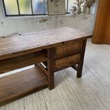 XL central island workbench oak