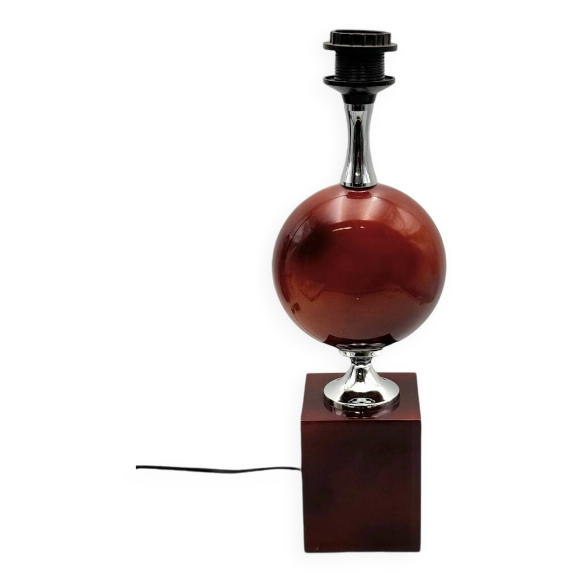 Lacquered metal table lamp Design by Philippe Barbier Vintage 1970