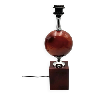 Lacquered metal table lamp Design by Philippe Barbier Vintage 1970