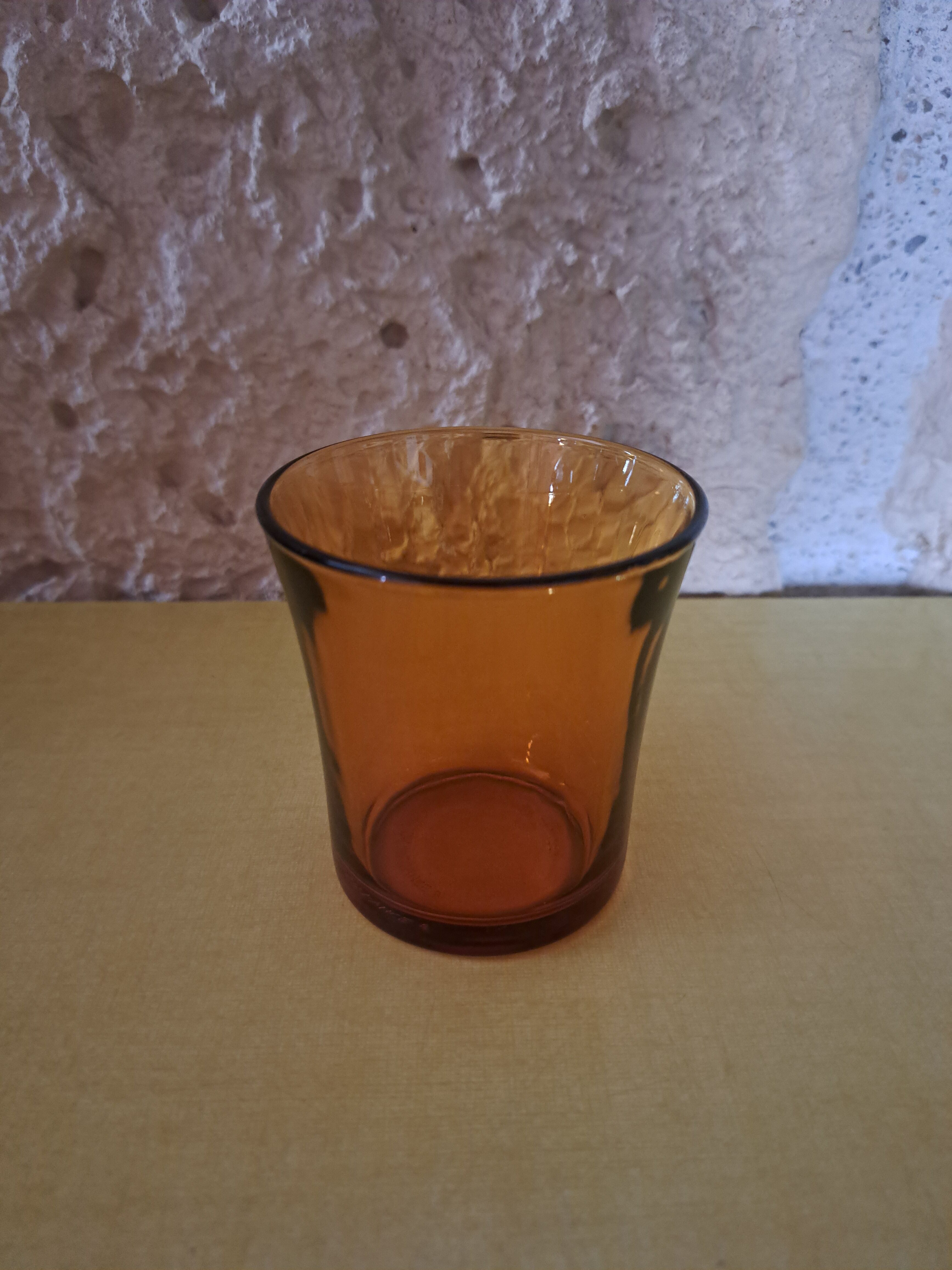 6 Duralex orange water glasses