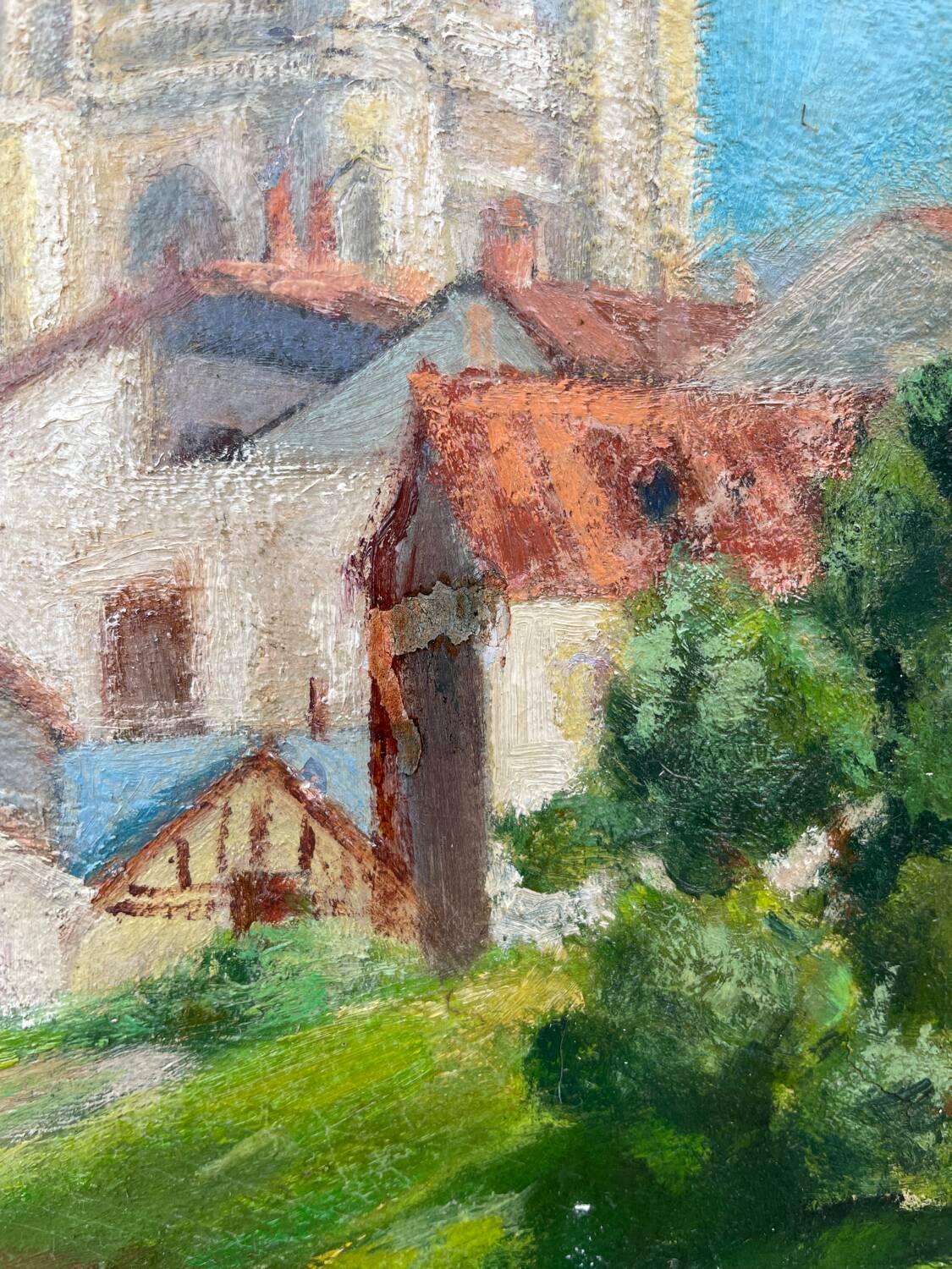 Bayonne Basque oil painting