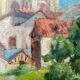 Bayonne Basque oil painting