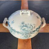 Old iron clay soup tureen manufactured by LG model Pavots