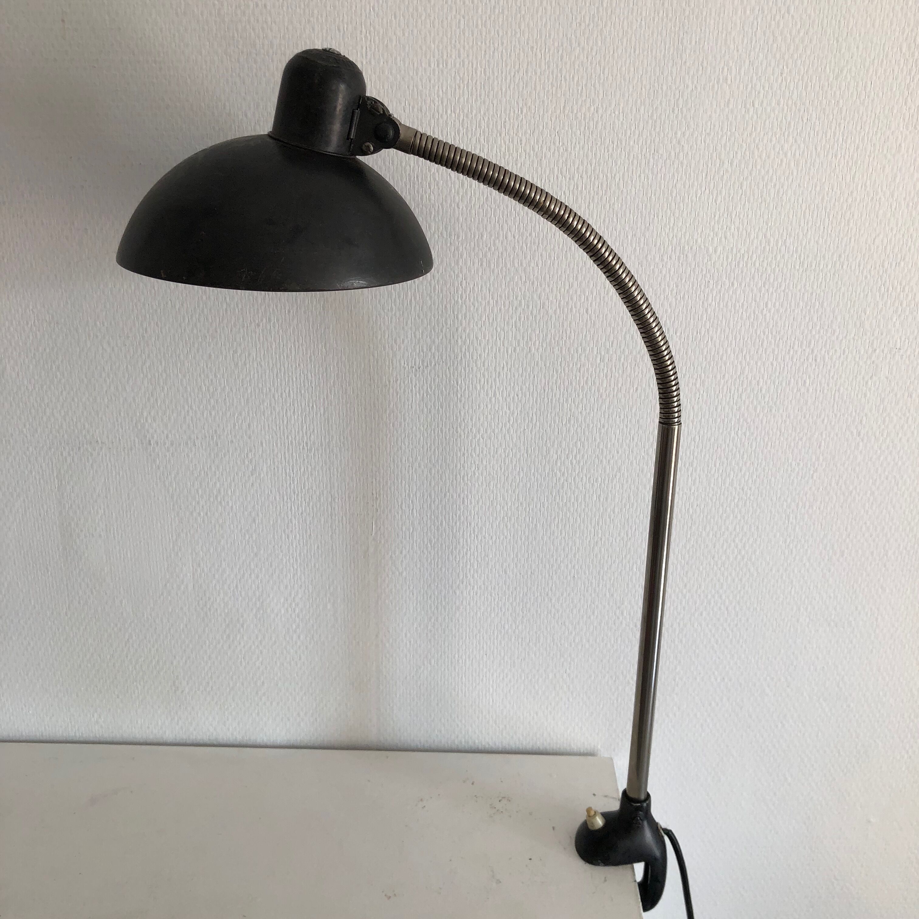 Lamp factory vise Kaiser Idell 65 cm vintage 1950