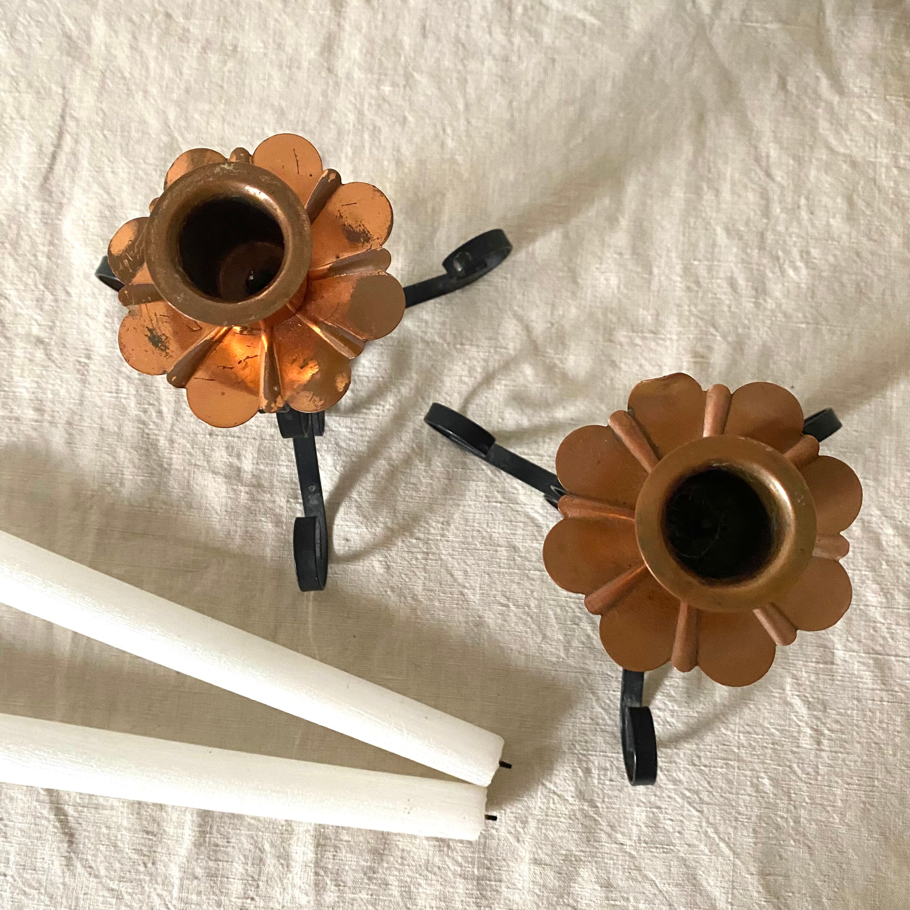 Pair of vintage retro candlesticks