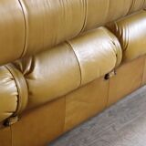 Percival Lafer MP-81 three seater sofa in yellow leather, Brazil 1970s