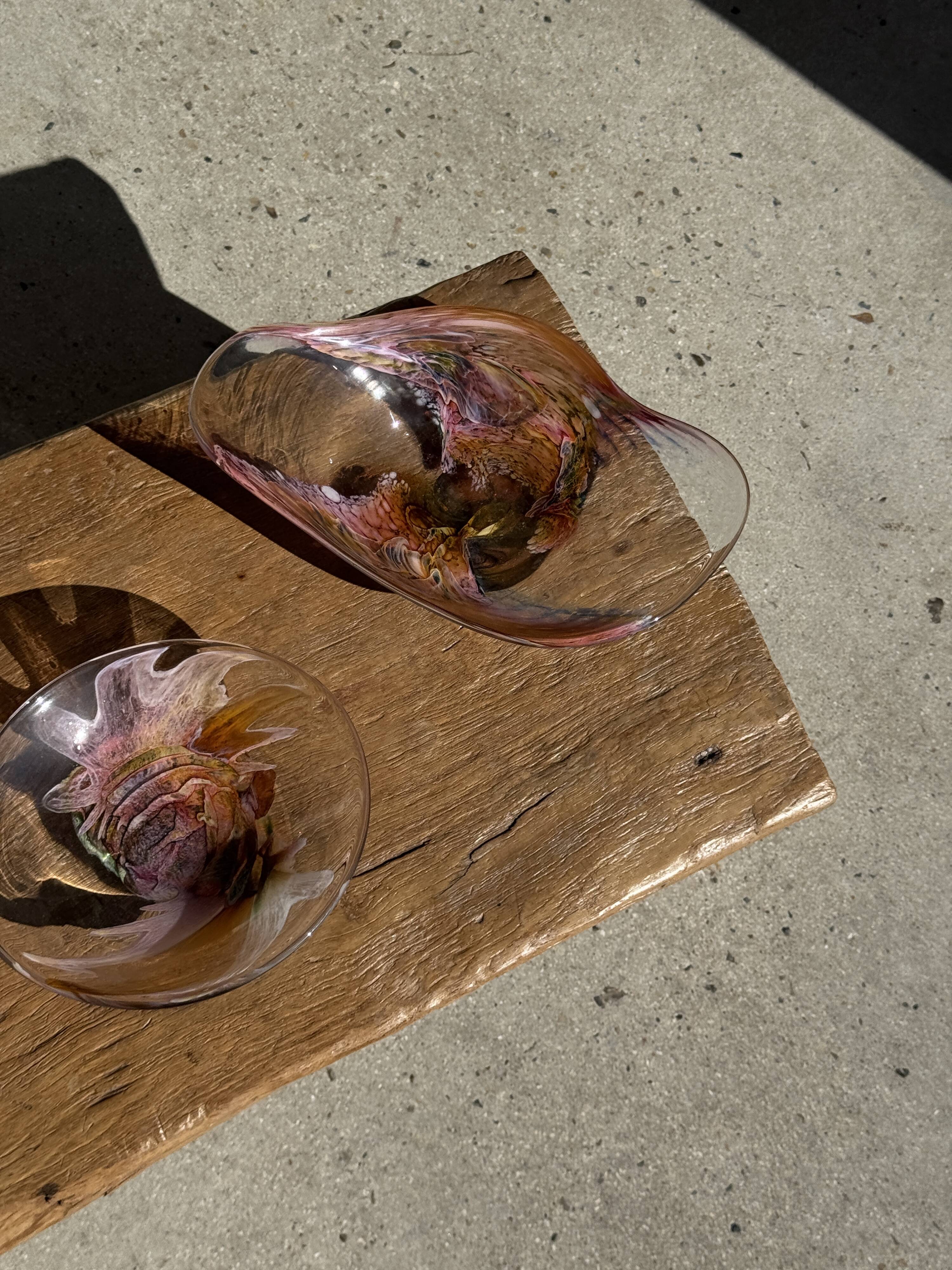 Contemporary pink blown glass bowl Carlos Vieira D21