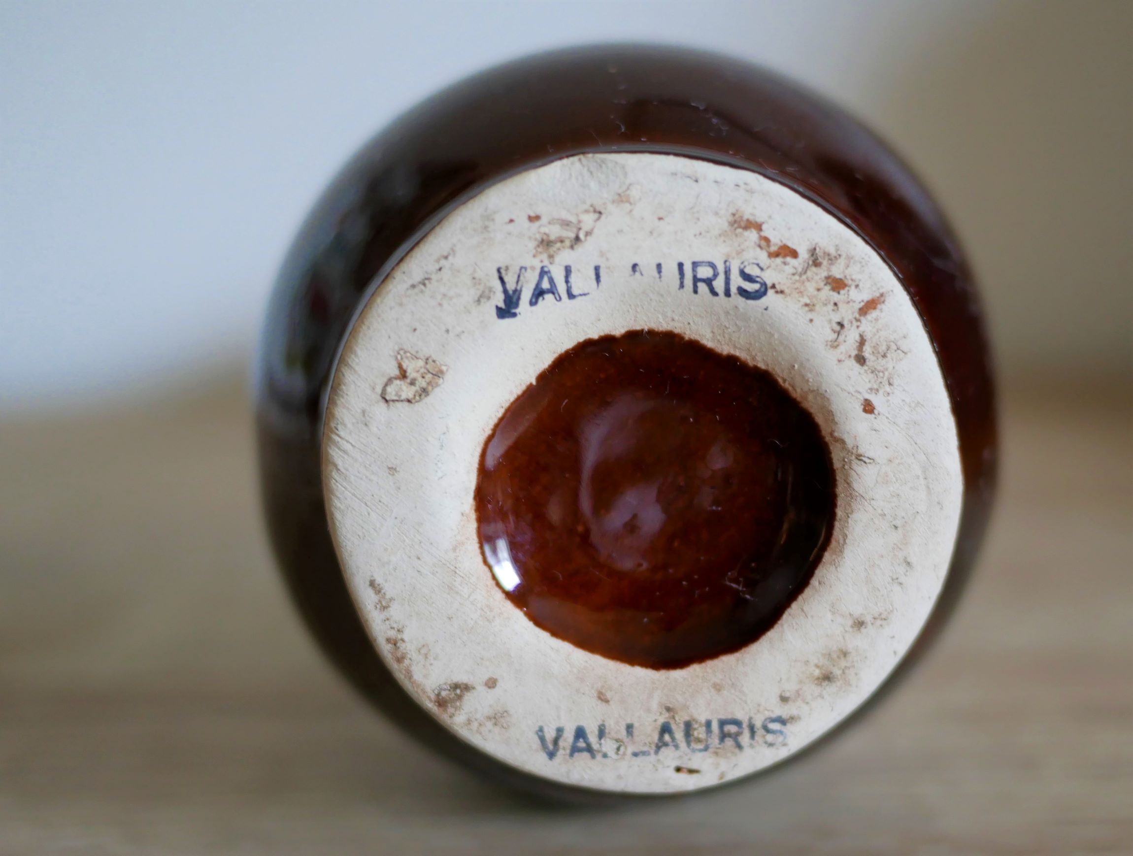 Vase Vallauris vintage Brown-rose