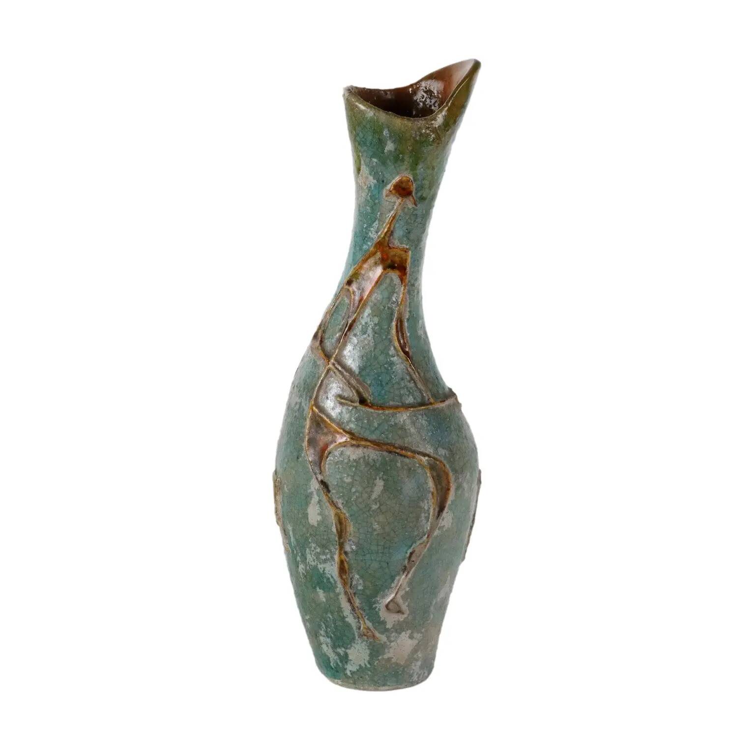 Terracotta vase C. Zauli, Italy, 1950s