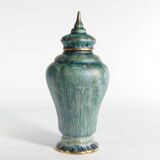Art Deco Green Lustre Glaze Lidded Vase by Josef Ekberg Gustavsberg, 1920's
