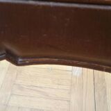 Cabinetmaker's bed frame and matching upholstered bedspread