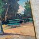 Oil painting "public garden" under glass, 1960s-70s