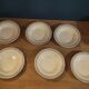 6 blue hollow plates porcelain Gien iron earth