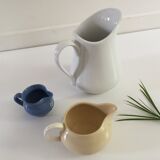 Set of 3 vintage pastels ceramic pitchers