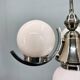 Art Deco Chrome and Pink Glass Chandelier, 1930's