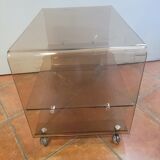 Coffee table in smoked plexiglass 70s