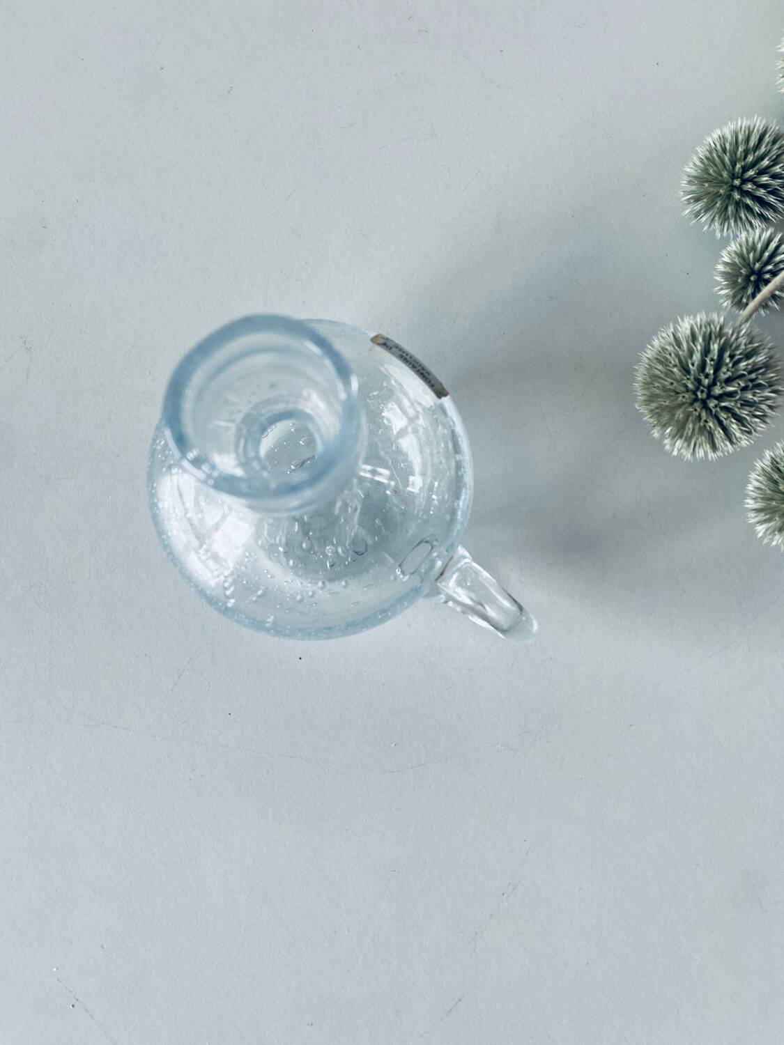 Blown crystal candle holder