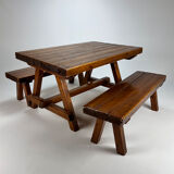 Table et de deux bancs, années 1960