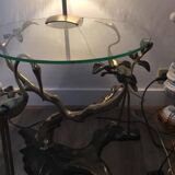 Coffee table with bronze legs