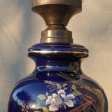 Ceramic lamp birds lyres on midnight blue background Napoleon III