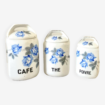 Set of 3 pots porcelain