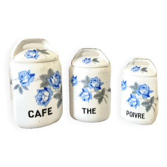 Set of 3 pots porcelain