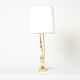 Paire de lampes en laiton cristal de roche signées Willy Daro