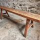 Rustic old wooden bench – Early 20th century – Seat in solid pine and base in chestnut