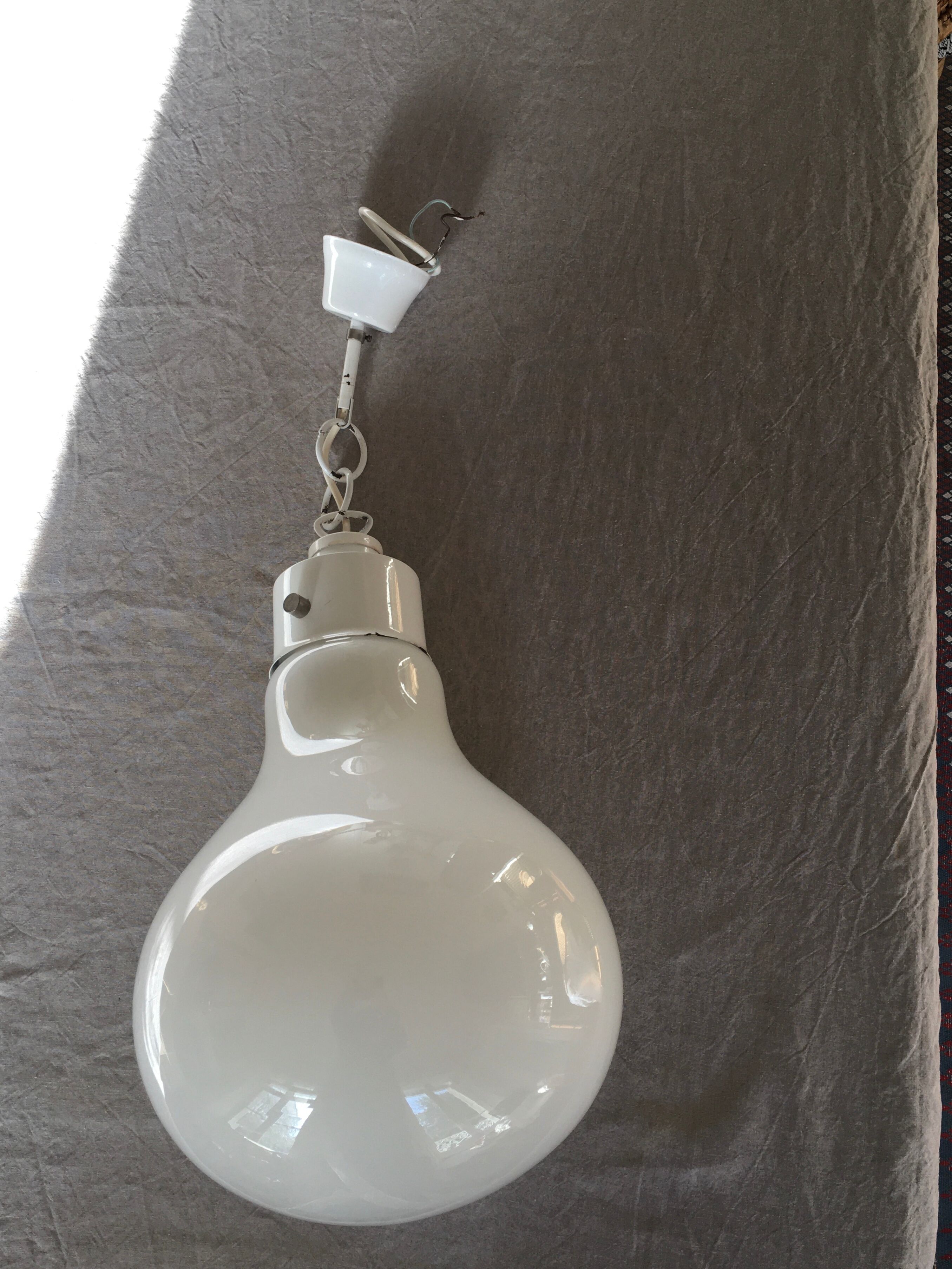 Glass bulb hanging lamp 1980