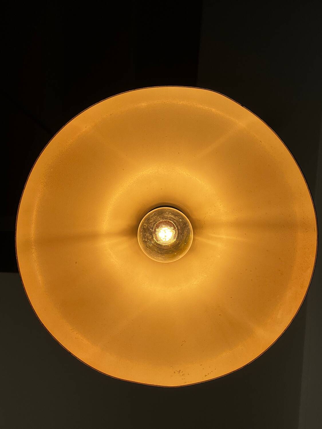 Space age orange 70s pendant light