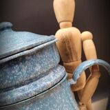 Enamelled marble blue coffee maker