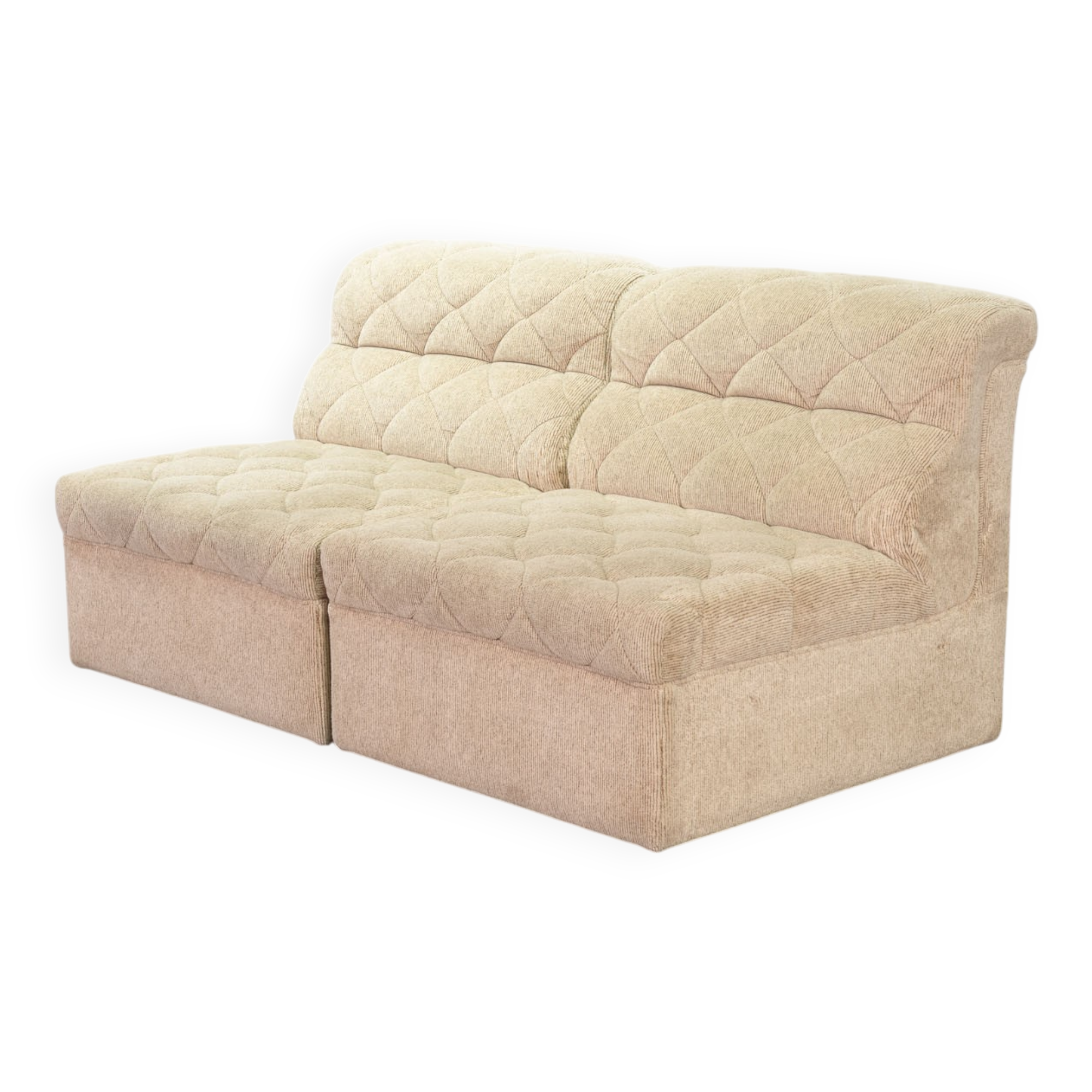 Laauser Vintage Design Velvet Modular 2-Seater Sofa, 2 Elements 1970s