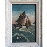 Oil on marine wood signed E.Favreau