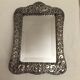 Silver metal table mirror 16x23cm