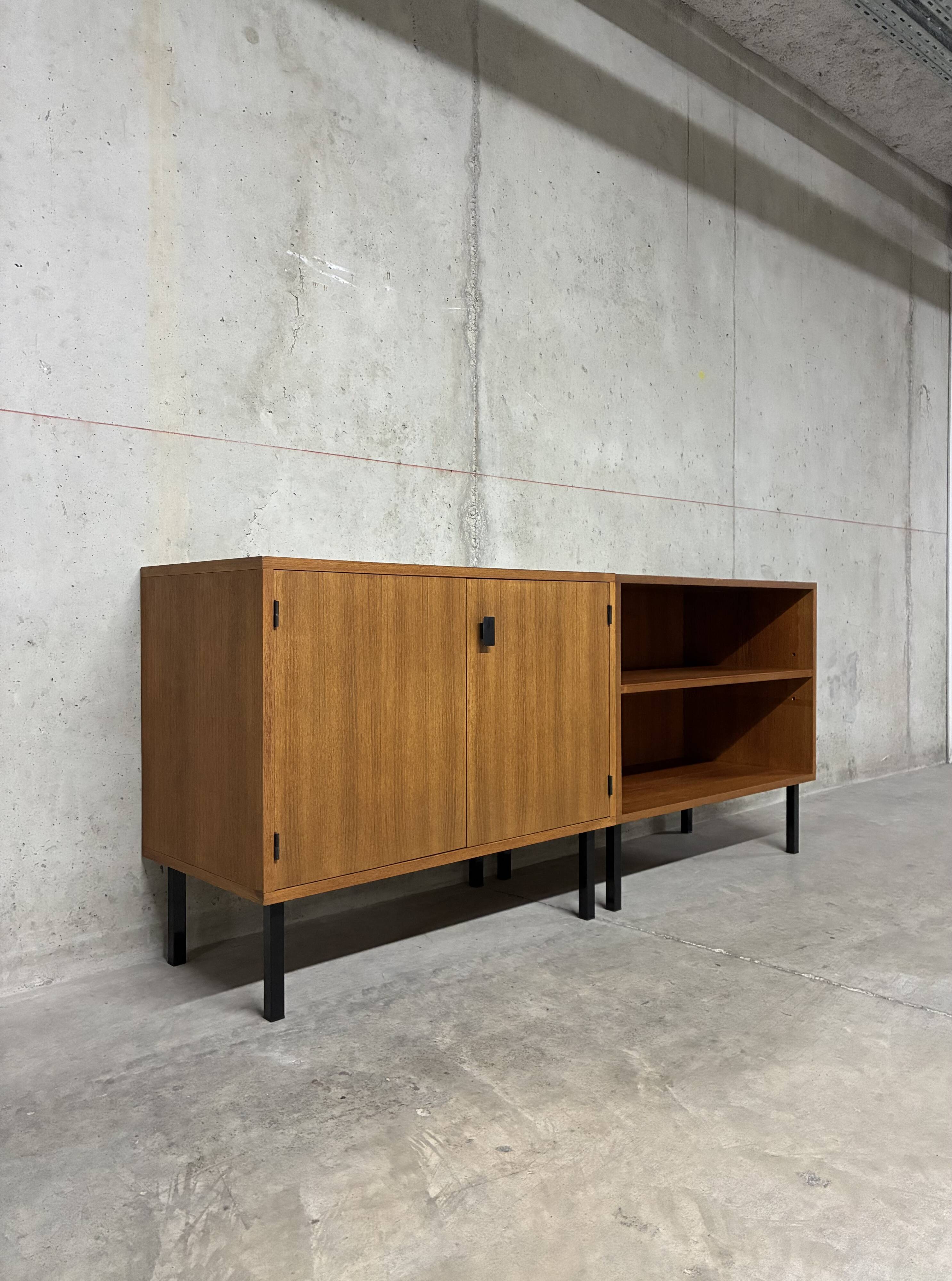 Modernist teak enfilade by Philippon Lecoq, vintage 1960s.