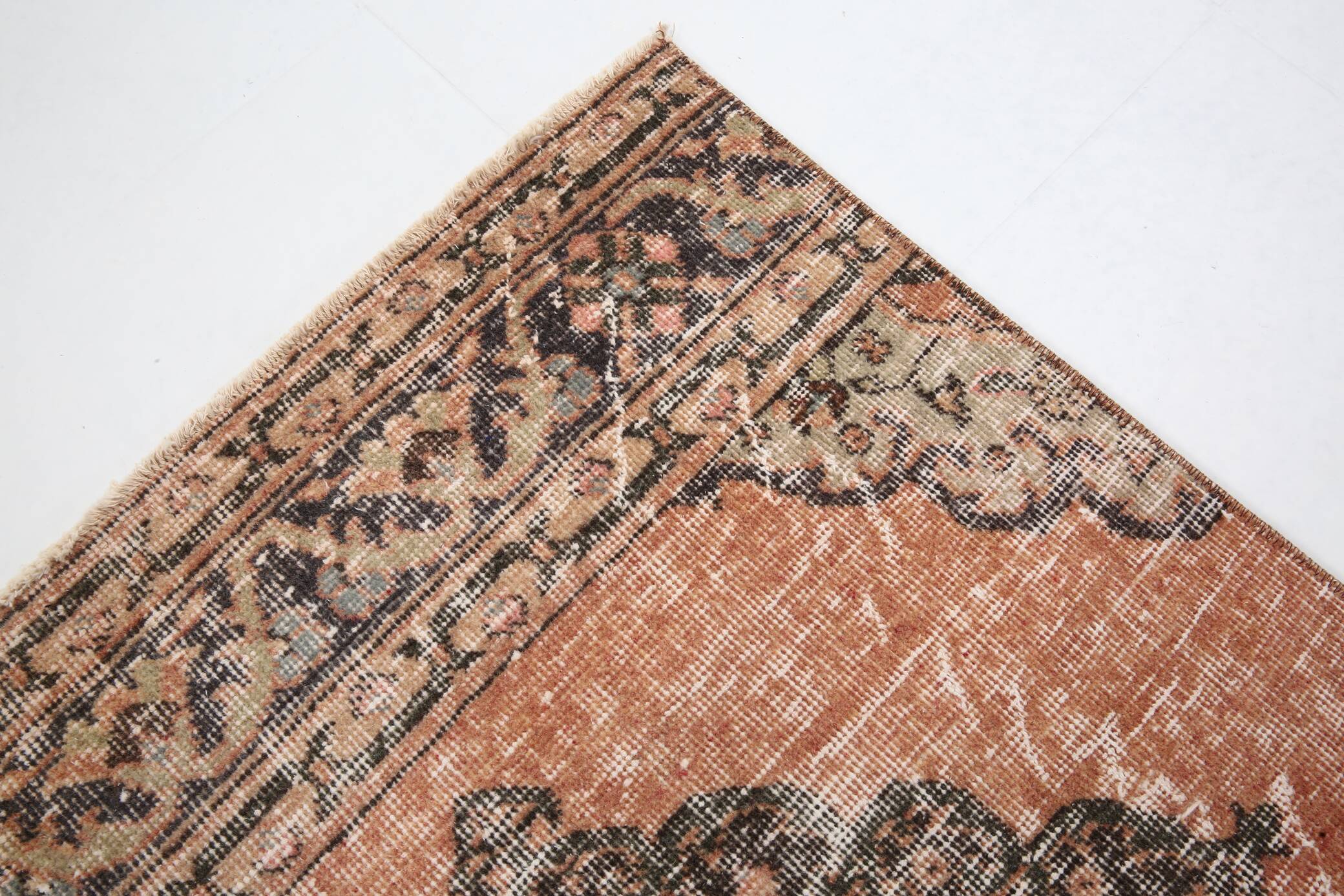 3x12 Brunt Red & Brown Vintage Runner Rug, 88x382Cm