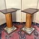 Pair of antique-style columns in solid wood and gilding.