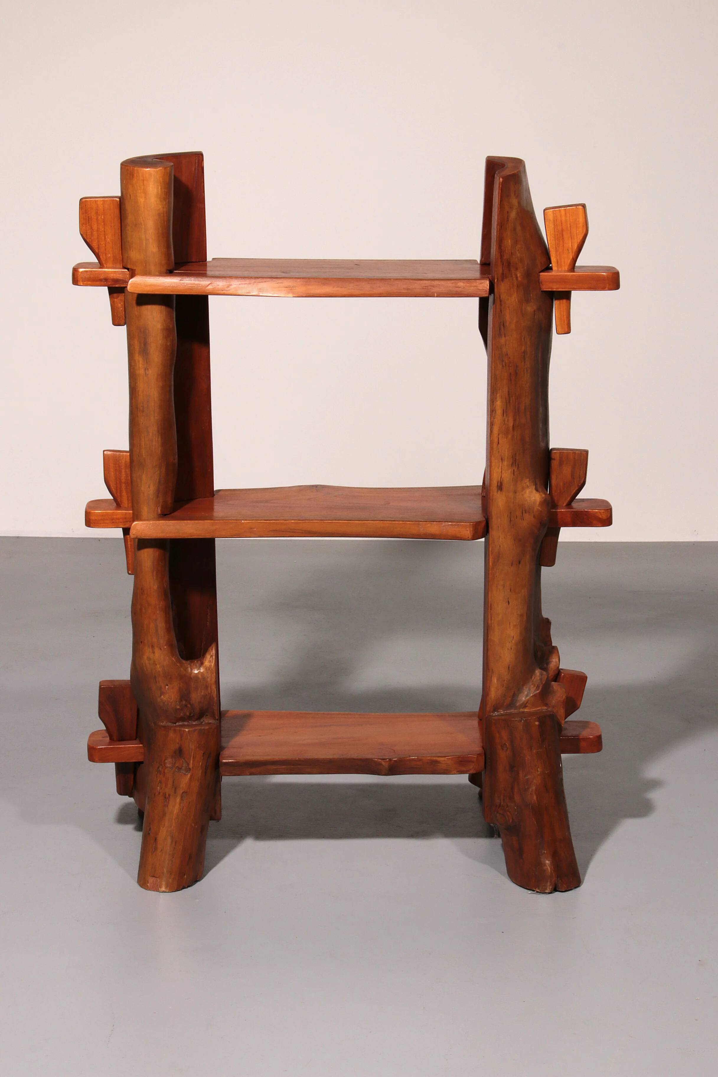 A playful mid-century French wooden bookcase 1960