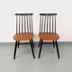 Pair of vintage Scandinavian chairs Fanett by Ilmari Tapiovaara in teak.