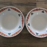 Set of 2 deep plates Faïencerie Nouvelle Givors model Yvette