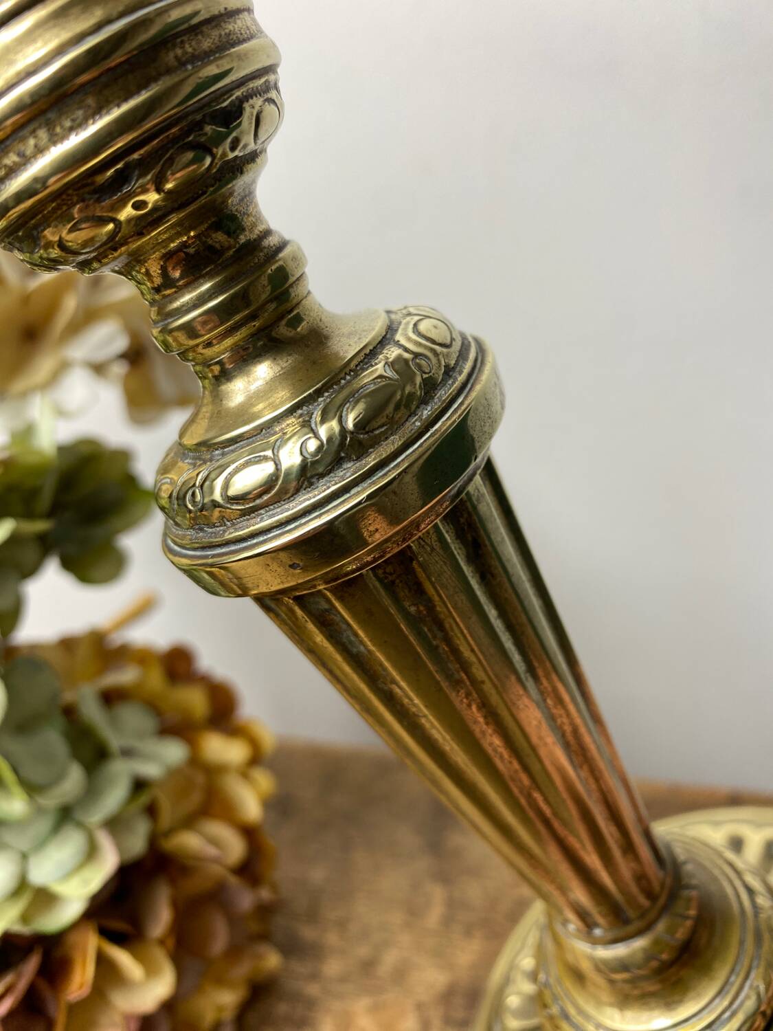 Antique brass candle holder