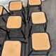 Set of 12 black industrial stools