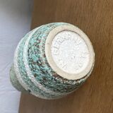 Vintage W Germany white lava celadon green vase 1970 - perfect condition