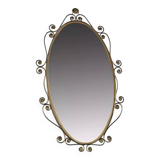50s oval brass mirror