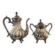 Silver-plated coffee pot and sugar bowl