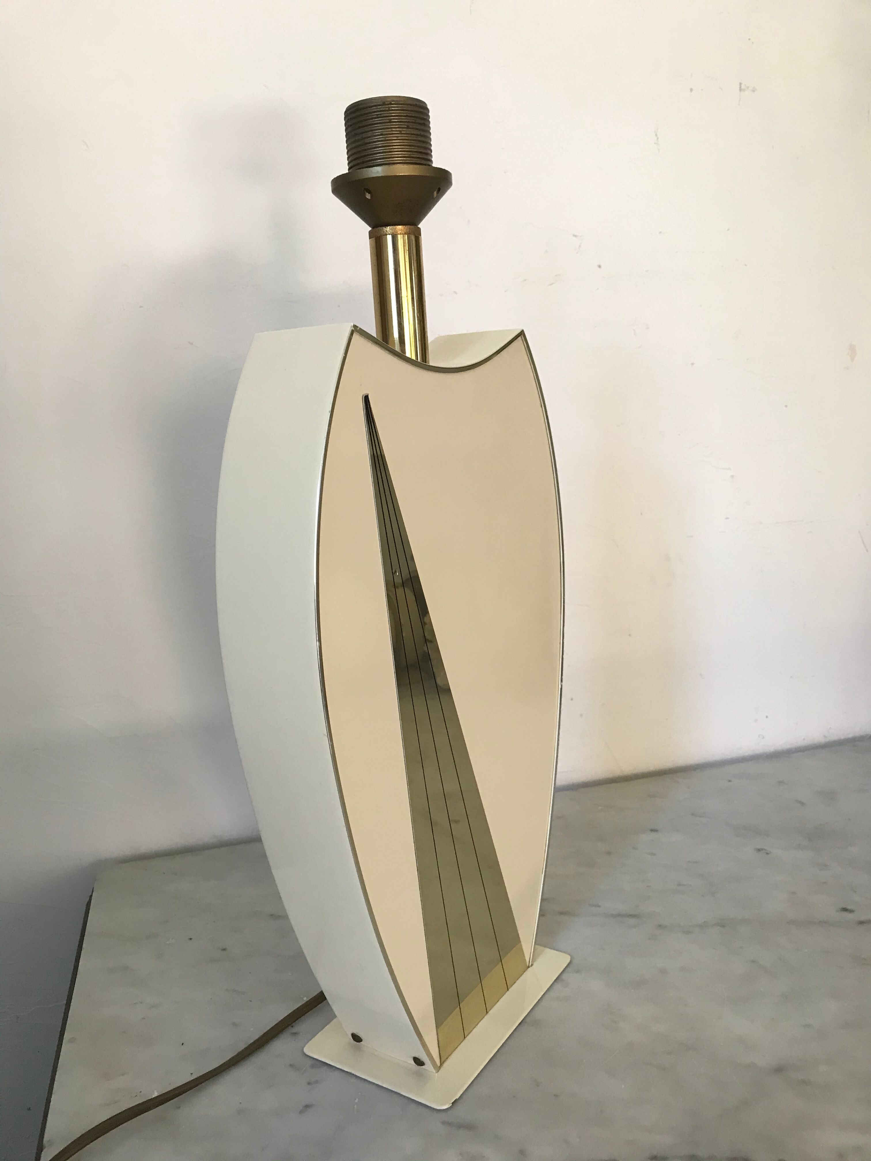 Lace-up and brass lamp