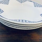 Set of 4 flat plates lustucru pattern