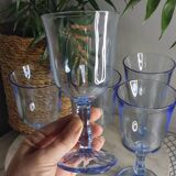 Vintage blue stemmed glasses