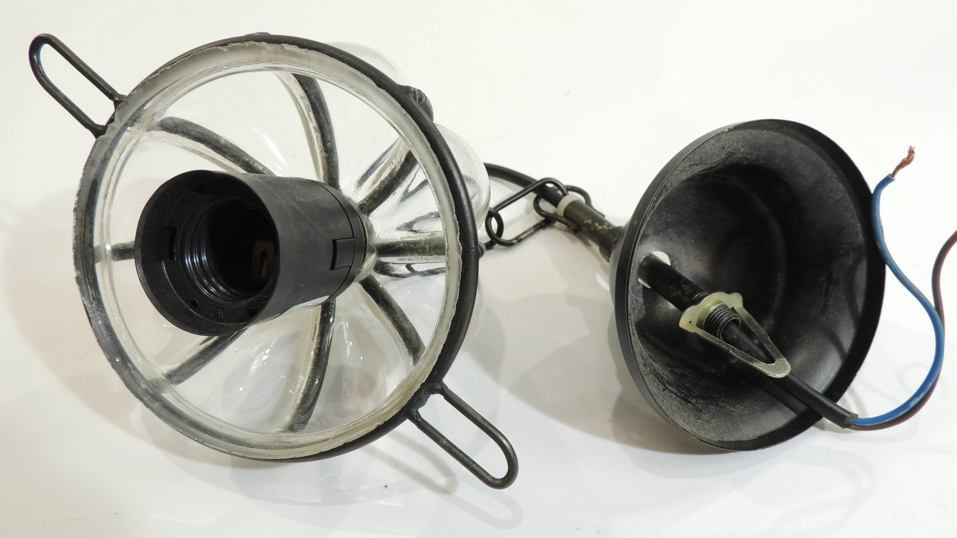 Vintage blown glass lantern suspension in Venetian style, evoking the