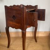 St Louis XV bedside table, 19th century, in solid walnut